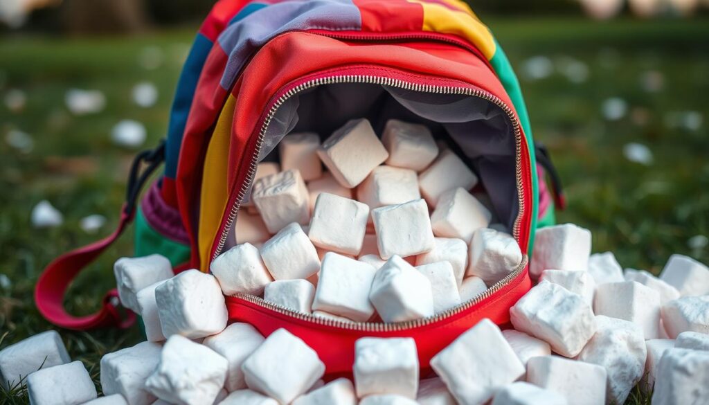 backpack storage for marshmallows