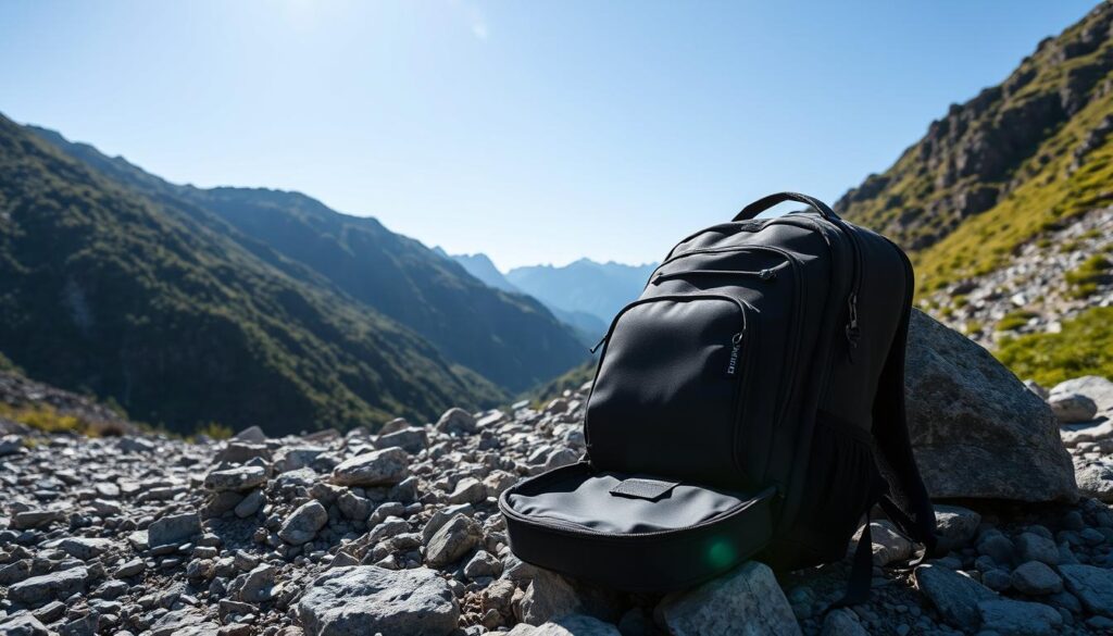 black travel backpack