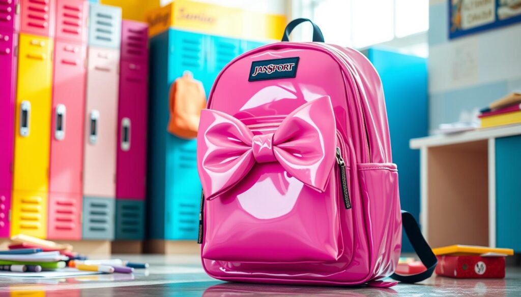 jansport pink bow backpack