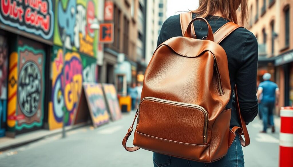 women leather backpack