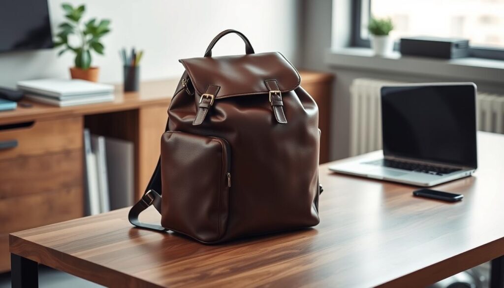 leather backpack men